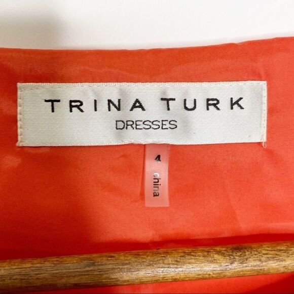 Trina Turk Bow Front Coral Waldron Dress 4 - Picture 10 of 13